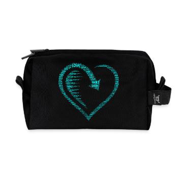 Grand Cœur, Cœur, Flèche avec Amour, Cœur d’Amour - Trousse de toilette en tissu recyclé - noir - Devant