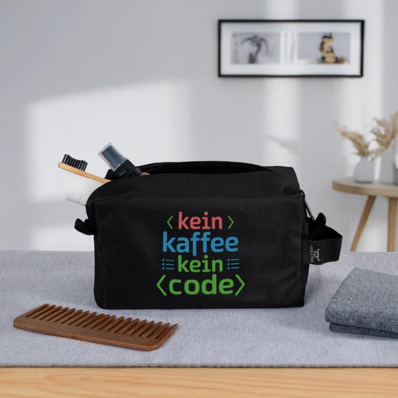 No Coffee No Code Programmeur Informaticien Trousse de toilette en tissu recyclé