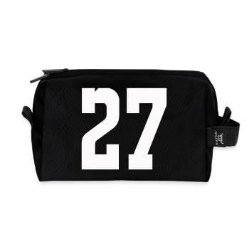 Ziffern 27 Kontrast-Design - Recycelte Kulturtasche - Schwarz - Vorne