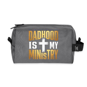 Dadhood Is My Ministry Jesus Christlicher Papa - Recycled Toiletry Zip Bag - anthracite - Front