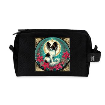 Papillon Halo Cercle de Noël - Trousse de toilette en tissu recyclé - noir - Devant