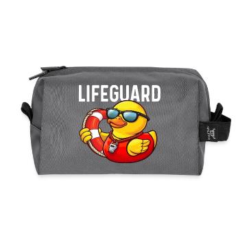 Maître-nageur Canard en caoutchouc Canard Amoureux du Canard - Trousse de toilette en tissu recyclé - anthracite - Devant