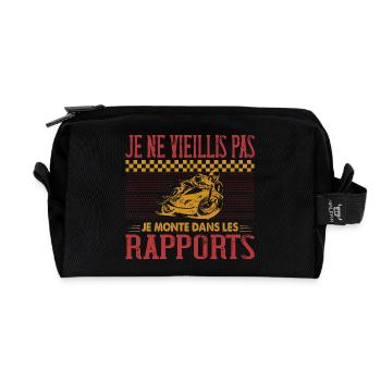 Cadeau Anniversaire Motard Vintage Humour - Trousse de toilette en tissu recyclé - noir - Devant
