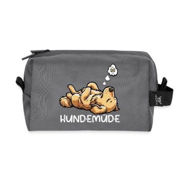 Hundemüde Golden Retriever Goldie Goldiebesitzer - Recycelte Kulturtasche - Anthrazit - Vorne