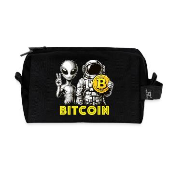 Bitcoin Alien Astronaut Crypto zum Mond - Recycelte Kulturtasche - Schwarz - Vorne