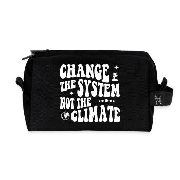 Change the system, not the climate - Recycelte Kulturtasche - Schwarz - Vorne