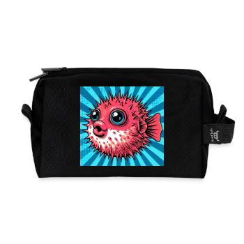 Kugelfisch - Recycelte Kulturtasche - Schwarz - Vorne