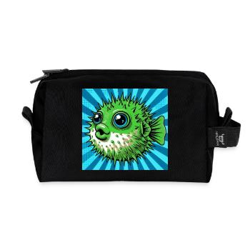 Kugelfisch - Recycelte Kulturtasche - Schwarz - Vorne
