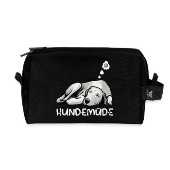 Hundemüde Irischer Wolfshund Wolfshundbesitzer - Recycelte Kulturtasche - Schwarz - Vorne