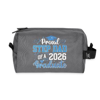 Proud Step Dad 2026 Graduate Class - Recycled Toiletry Zip Bag - anthracite - Front