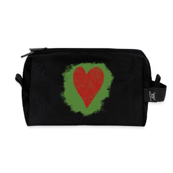Coeur dans le style aquarelle - Trousse de toilette en tissu recyclé - noir - Devant