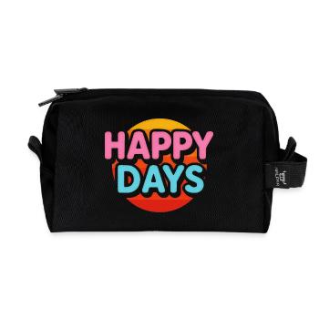 Life celebration colorful design - Recycled Toiletry Zip Bag - black - Front