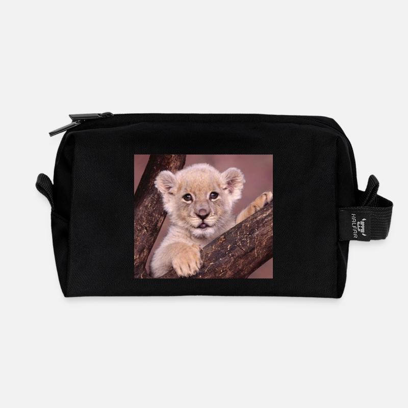 BABY LÖWE - Recycelte Kulturtasche - Schwarz
