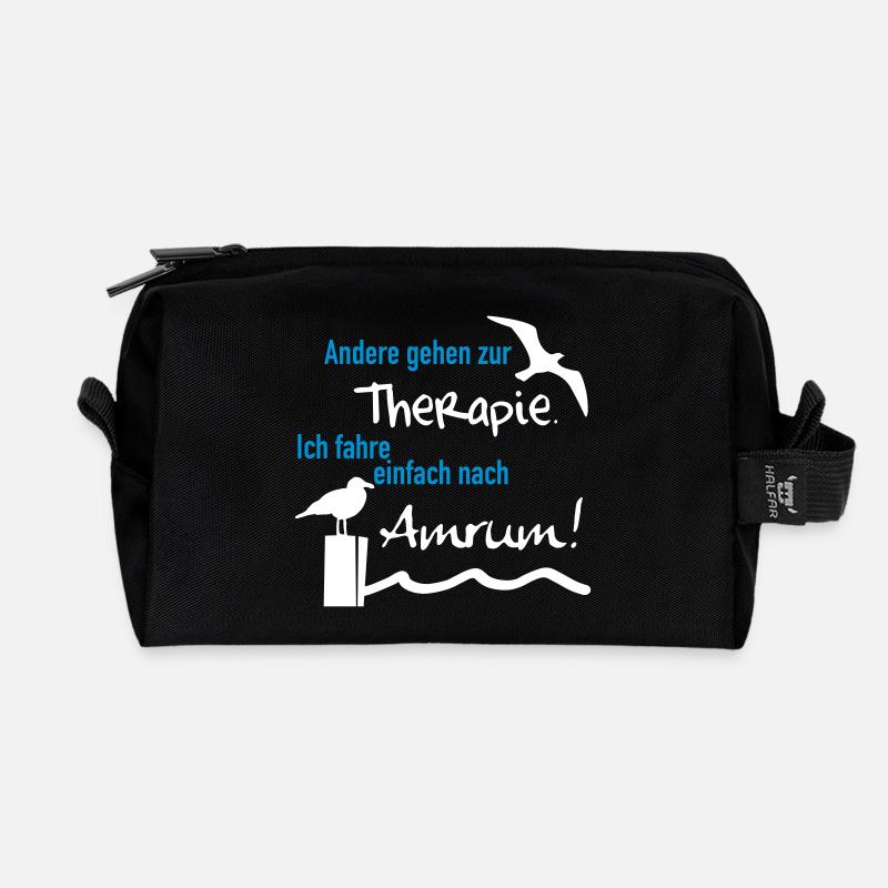 Therapie Amrum - Recycelte Kulturtasche - Schwarz
