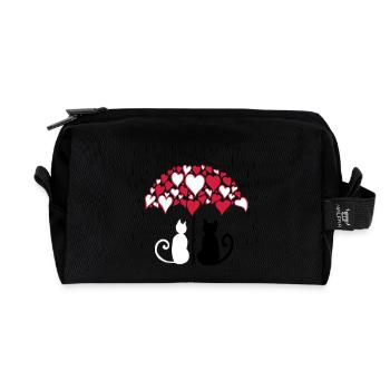 AD Lovely cats II - Recycled Toiletry Zip Bag - black - Front