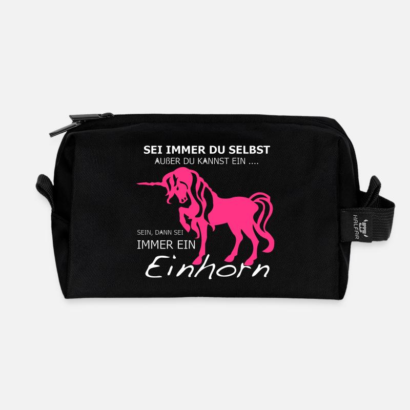 Einhorn - Recycelte Kulturtasche - Schwarz