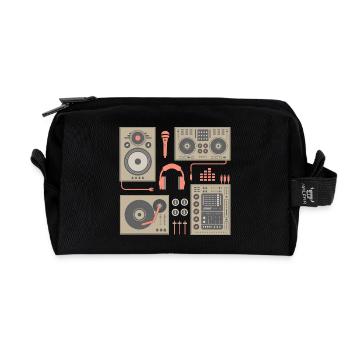 DJ Turntable set - Recycled Toiletry Zip Bag - black - Front