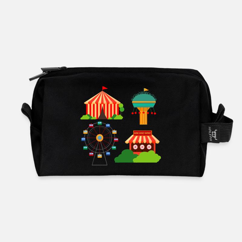 funfair - Recycled Toiletry Zip Bag - black