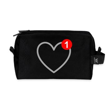Amour - Message - SMS - Love - Trousse de toilette en tissu recyclé - noir - Devant