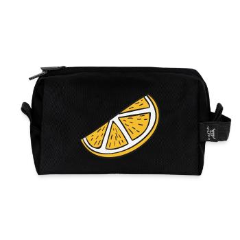 tranche d'orange - Trousse de toilette en tissu recyclé - noir - Devant