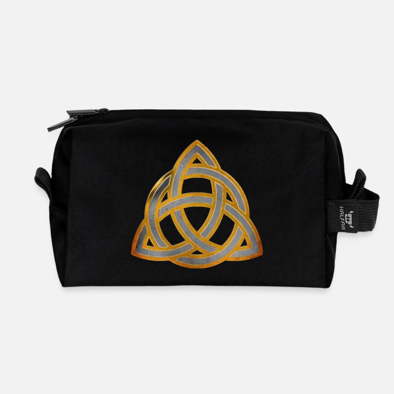 CELTIC KNOT 3 - antique silver gold - Recycelte Kulturtasche - Schwarz