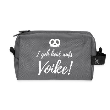 Voike bayrisches Volksfest Geschenk - Recycelte Kulturtasche - Anthrazit - Vorne