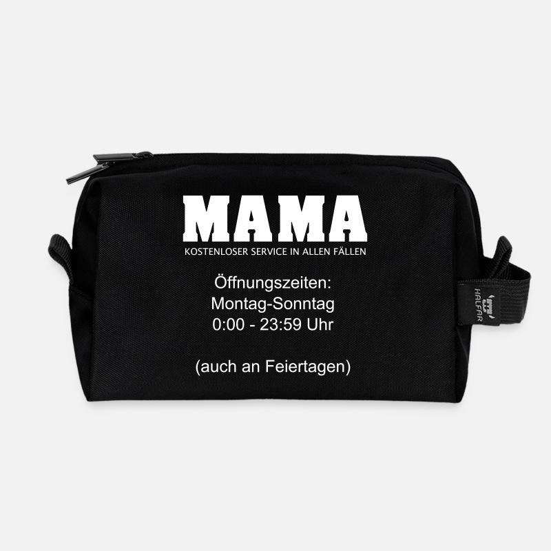 Mama Beruf 24/7 Service Tag und Nacht 1c - Recycelte Kulturtasche - Schwarz