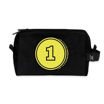 coin pièce de monnaie - Trousse de toilette en tissu recyclé - noir - Devant