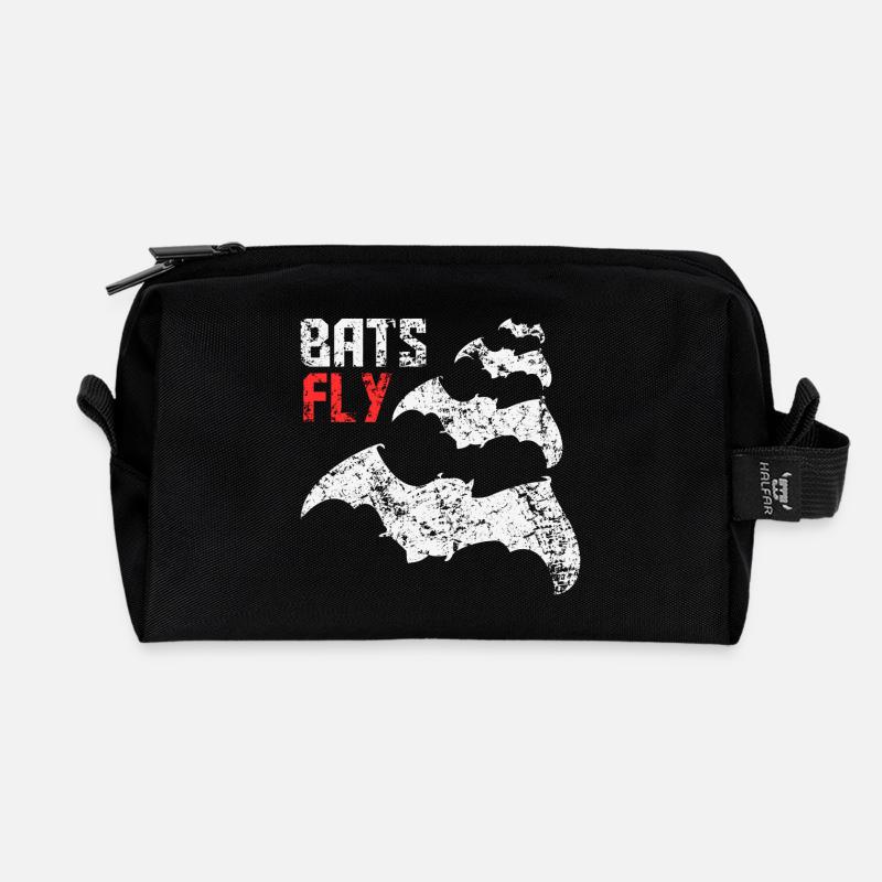 Bats Fly - Recycelte Kulturtasche - Schwarz