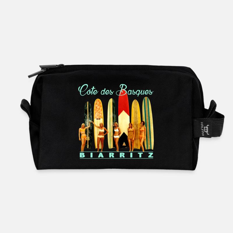 Côte des Basques Biarritz - Trousse de toilette en tissu recyclé - noir