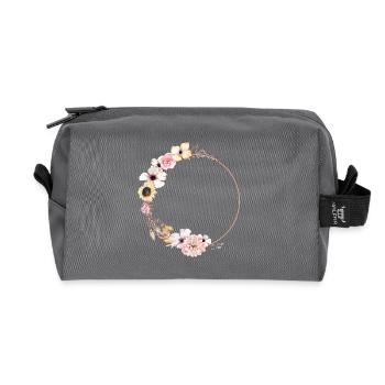 peachy_wreath - Trousse de toilette en tissu recyclé - anthracite - Devant