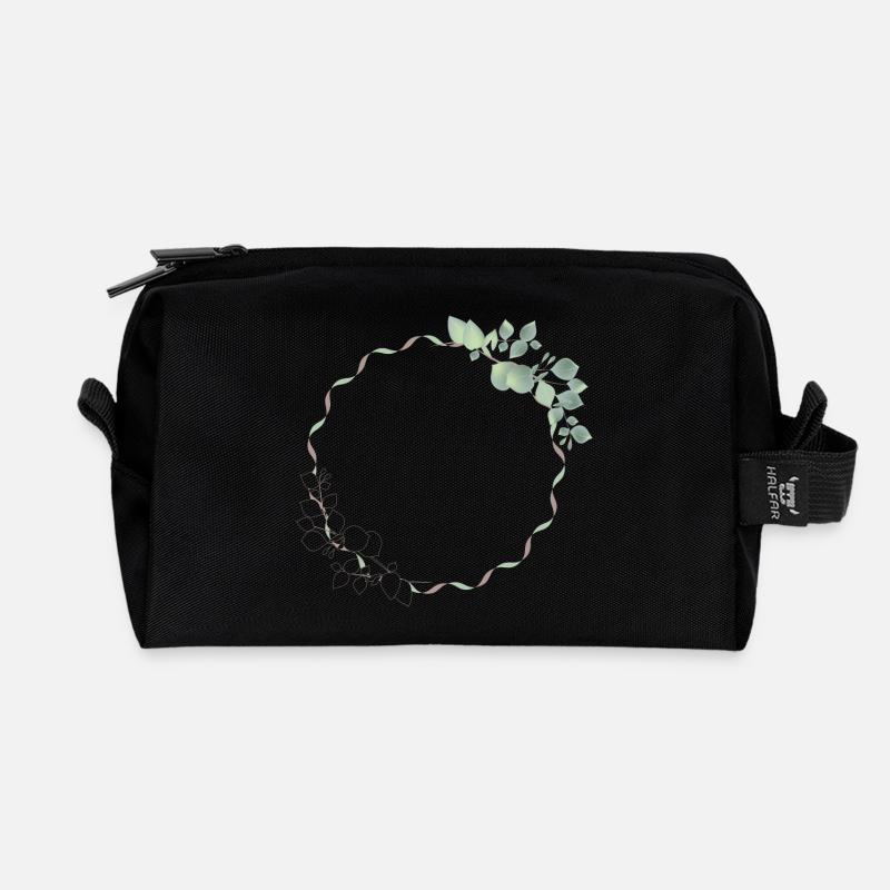 zarter Eukalyptus Rahmen für eigene Texte & Motive - Recycelte Kulturtasche - Schwarz