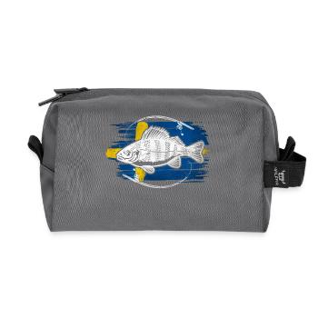 Sweden fishing perch - Recycled Toiletry Zip Bag - anthracite - Front