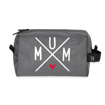 mum - Recycled Toiletry Zip Bag - anthracite - Front