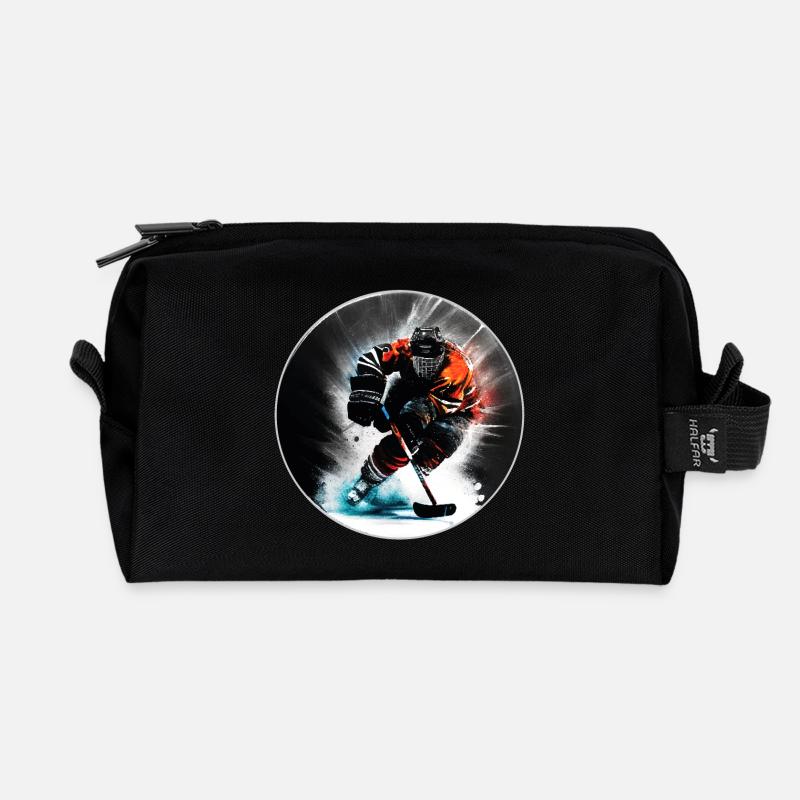 Eishockey - Recycelte Kulturtasche - Schwarz