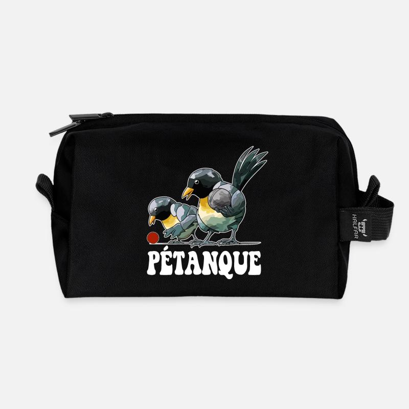 Boulespieler Boule Vogel Kugeln für Bouler - Recycelte Kulturtasche - Schwarz