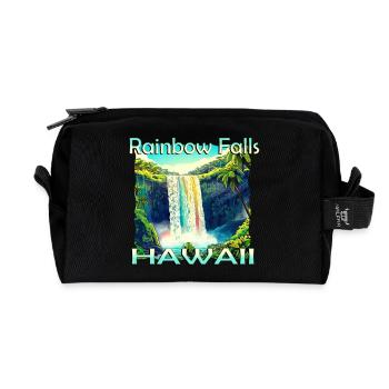 Hawaii Rainbow Falls Exklusives Design - Recycelte Kulturtasche - Schwarz - Vorne