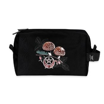Toadstool Wicca Symbol Natural Magic Autumn - Recycled Toiletry Zip Bag - black - Front
