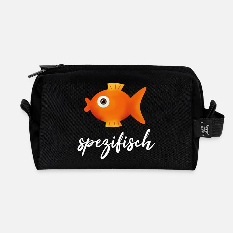 angeln, Angler, Fisch - Recycelte Kulturtasche - Schwarz