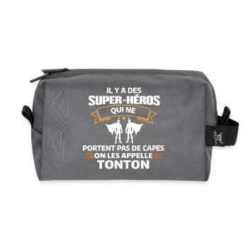 Super Héros Sans Capes Humour - Trousse de toilette en tissu recyclé - anthracite - Devant