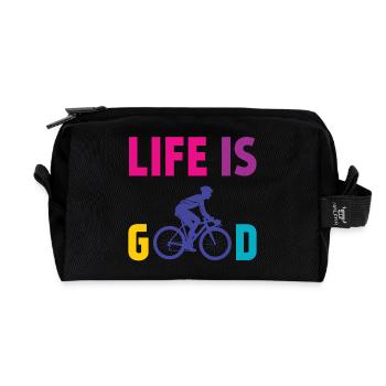 Radfahren - Das Leben ist gut - Recycelte Kulturtasche - Schwarz - Vorne