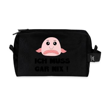 Blobfish Je n’ai rien à faire Dire des dictons drôles - Trousse de toilette en tissu recyclé - noir - Devant