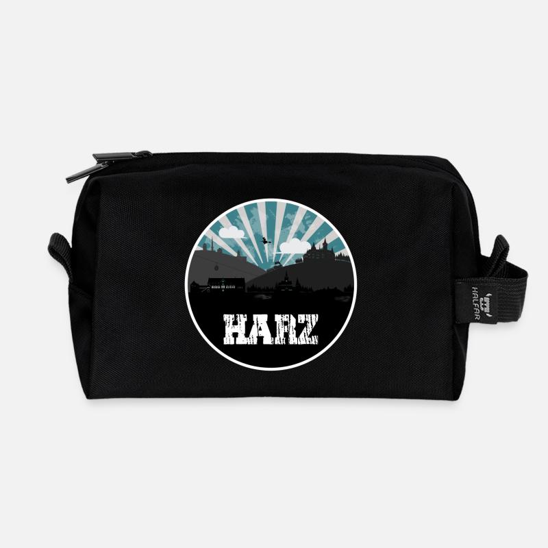 Harz Blue Hour Skyline - Recycelte Kulturtasche - Schwarz