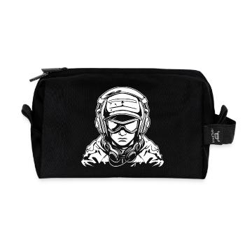 Dessin de joueur - Trousse de toilette en tissu recyclé - noir - Devant