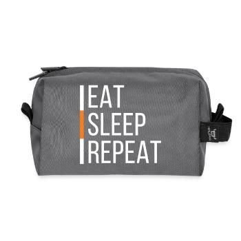 EAT SLEEP REPEAT - Trousse de toilette en tissu recyclé - anthracite - Devant