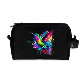 Kolibri - Recycelte Kulturtasche - Schwarz - Vorne