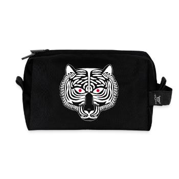 Weißer Tiger - Recycelte Kulturtasche - Schwarz - Vorne