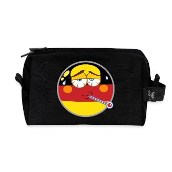 Deutschland kranker Emoticon mit Fieber Smilie - Recycelte Kulturtasche - Schwarz - Vorne