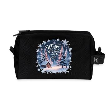 Winter Magic is in the Air – Winter Landscape - Recycled Toiletry Zip Bag - black - Front