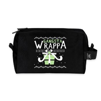 Gangsta Wrappa Dictons de Noël Drôle Cadeau - Trousse de toilette en tissu recyclé - noir - Devant